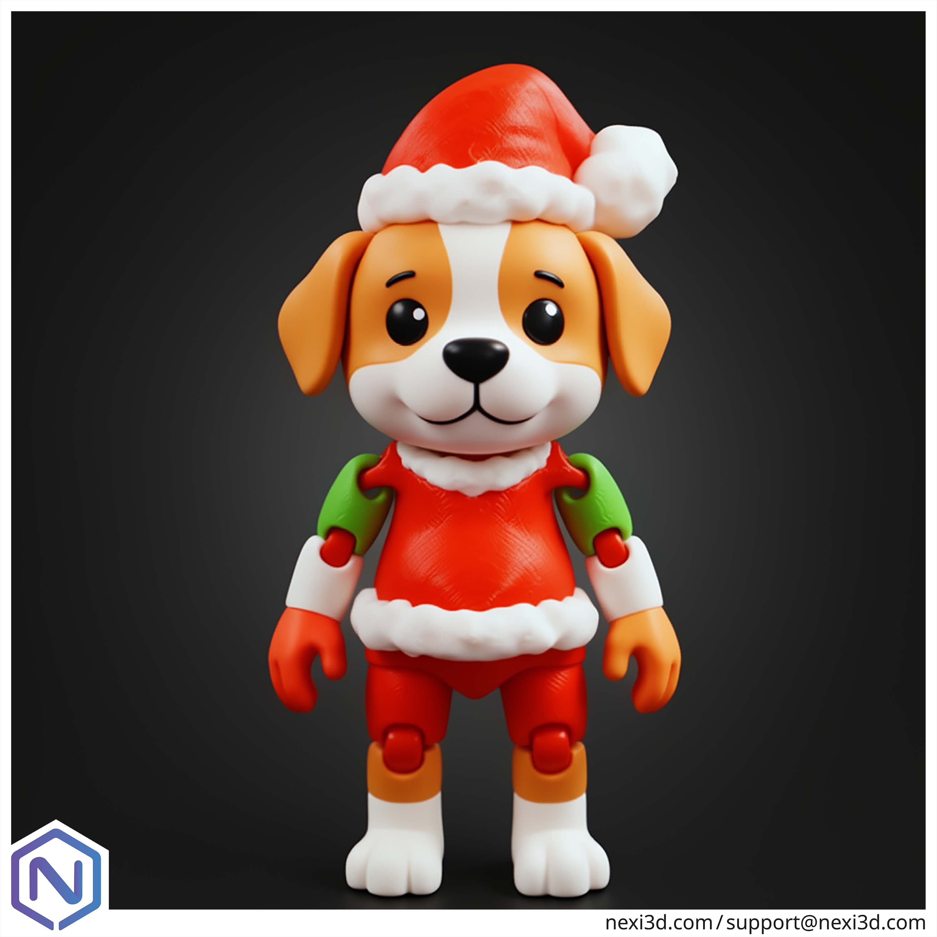 NEXI3D STL Files Christmas Dog